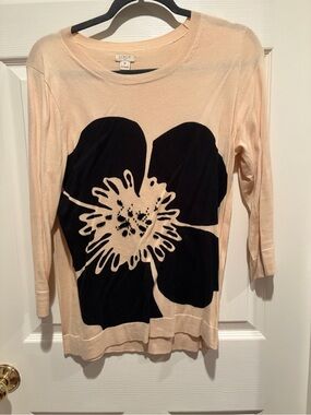 J. Crew Women's Floral Crewneck Sweater in Cream